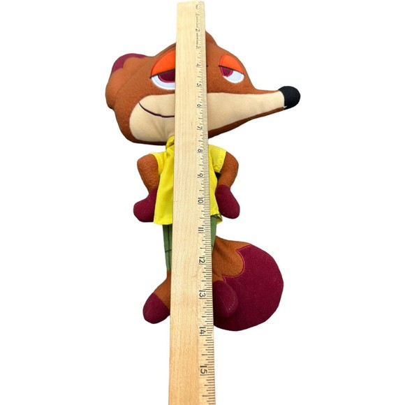 Disney Zootopia Nick Wilde Fox Plush 13” Semi Flat Stuffed Animal Rare Design - Picture 3 of 7